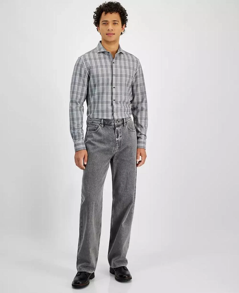 Michael Kors Men's Gray Arden Straight-Fit Wide-Leg Jeans 1