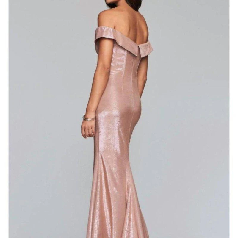 Faviana Classic Metallic Off The Shoulder Gown 2