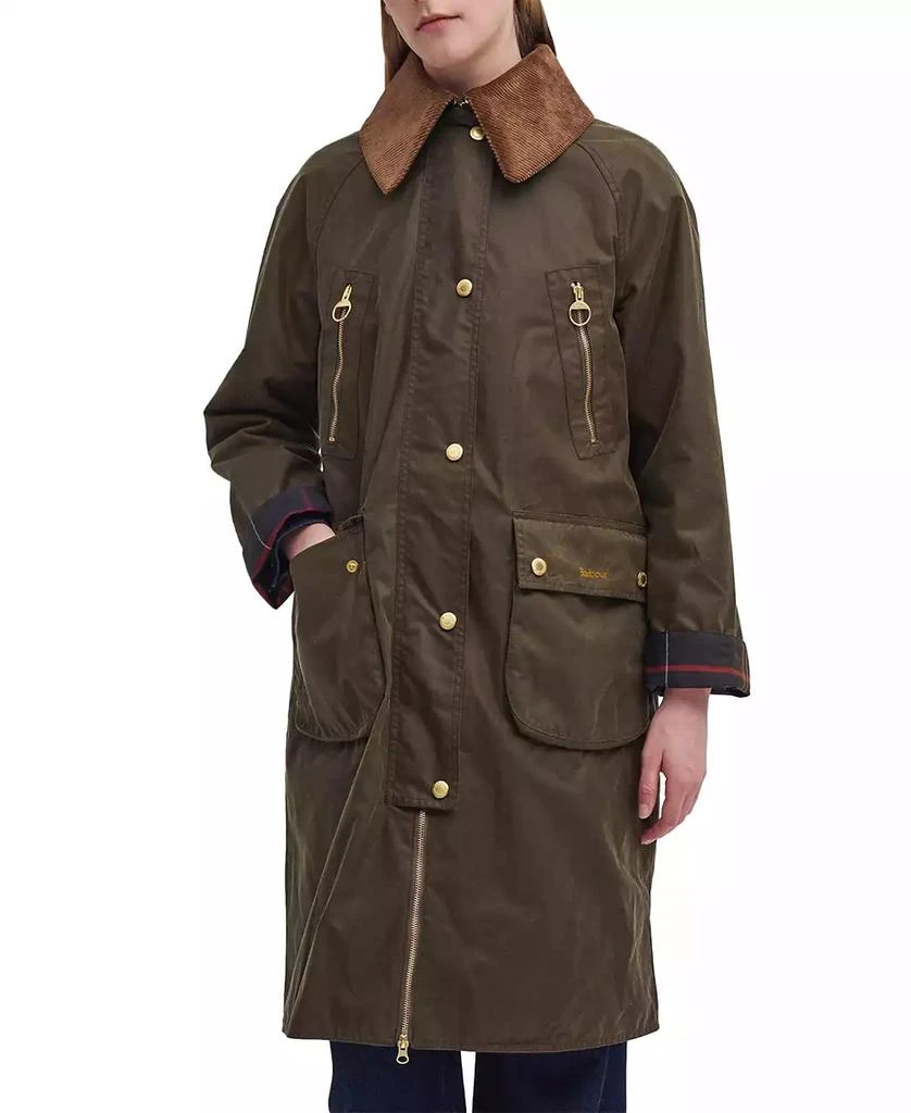 Barbour Women's Ebberston Corduroy-Collar Waxed Jacket 5