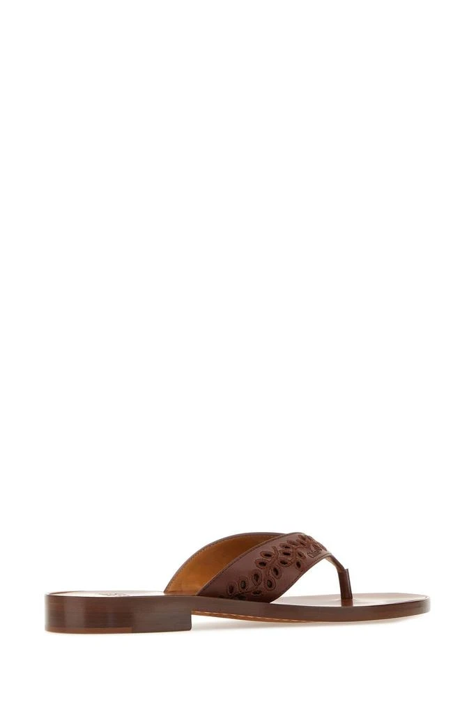 Chloé Brown leather Paz Chloé x Eres thong slippers 2