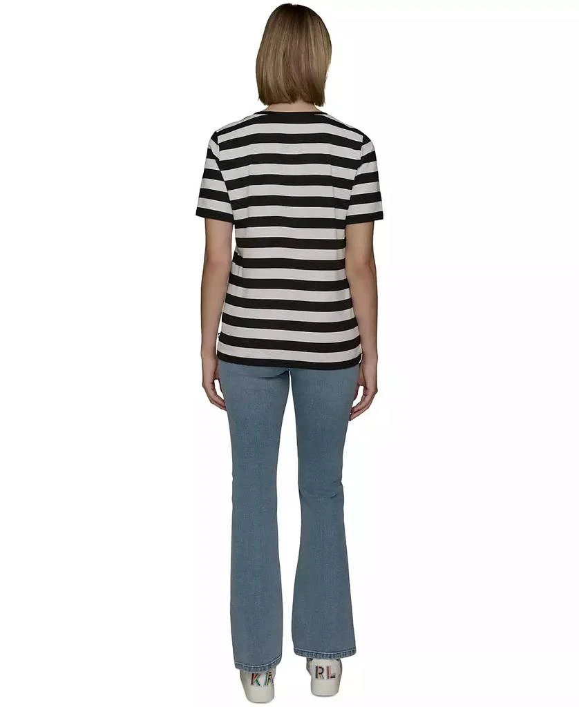 Karl Lagerfeld Paris Women's C'est La Vie Striped Tee 5