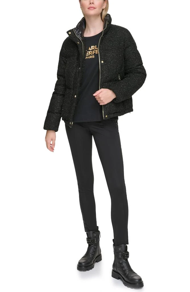 Karl Lagerfeld Paris Sparkle Down & Feather Fill Puffer Jacket 5