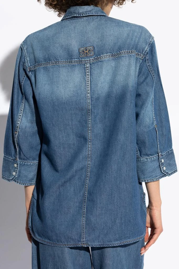 Ganni Ganni Short-Sleeved Denim Shirt 4