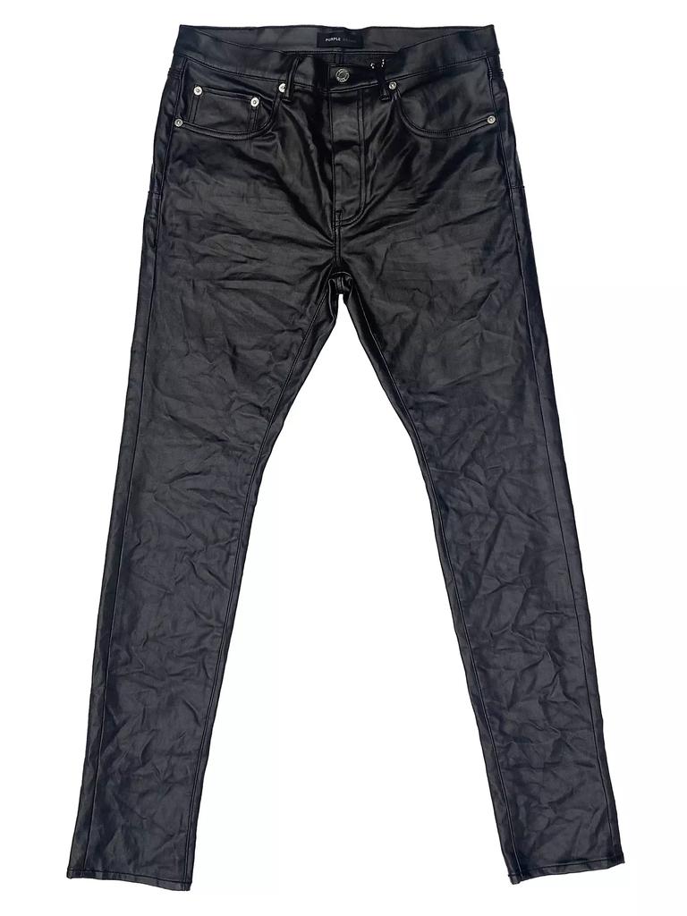 Purple Brand Patent Film Cargo Low-Rise Pants