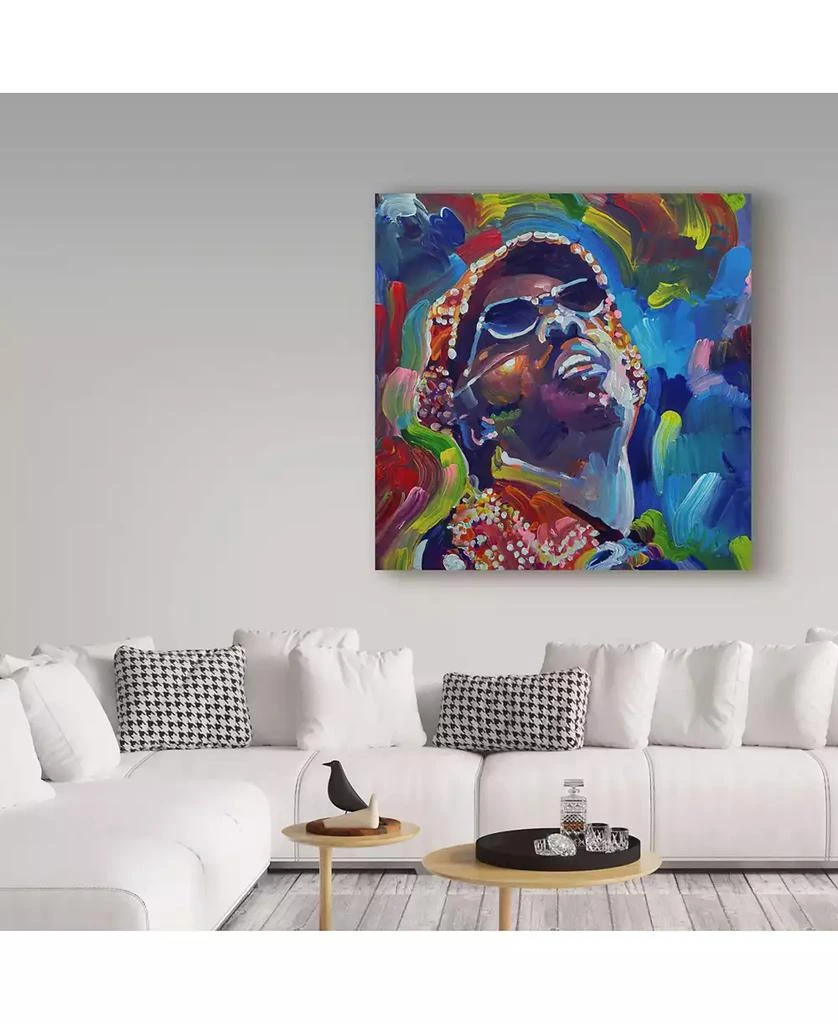 Trademark Global Howie Green 
Stevie Wonder
 Canvas Art - 18" x 18" 3
