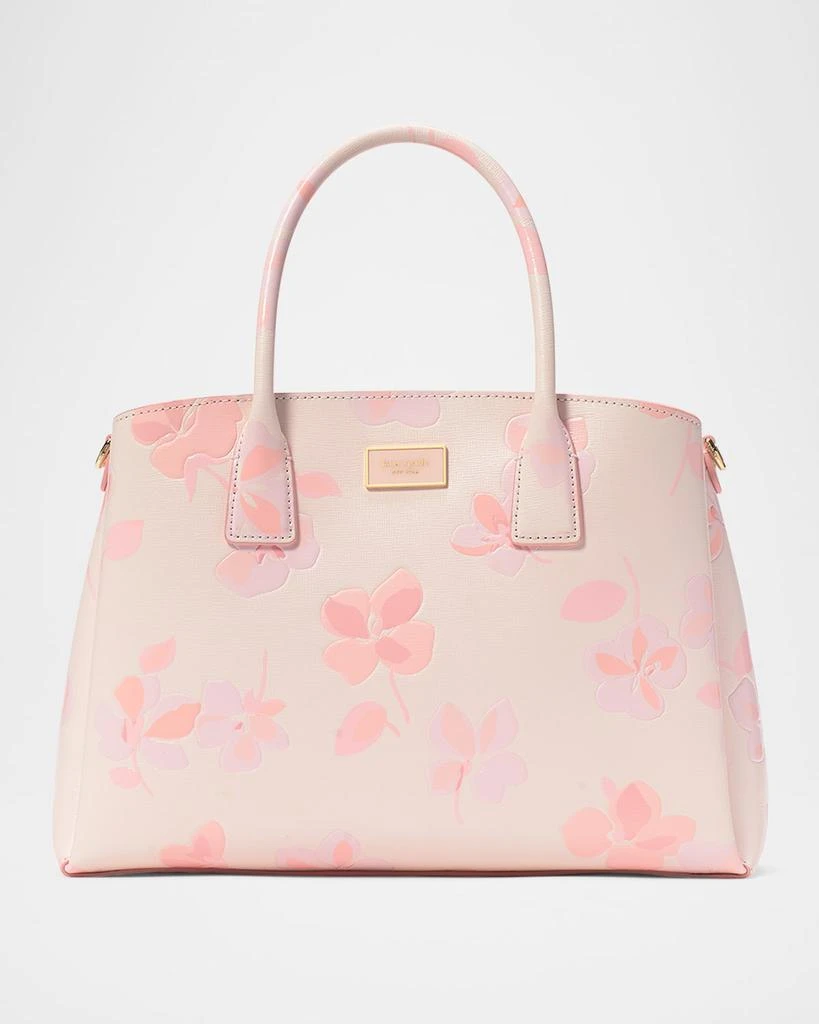 Kate Spade serena spring pansies leather satchel bag 1
