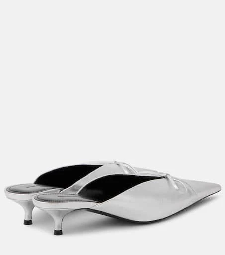 Balenciaga Knife Bow 40 metallic leather mules 2