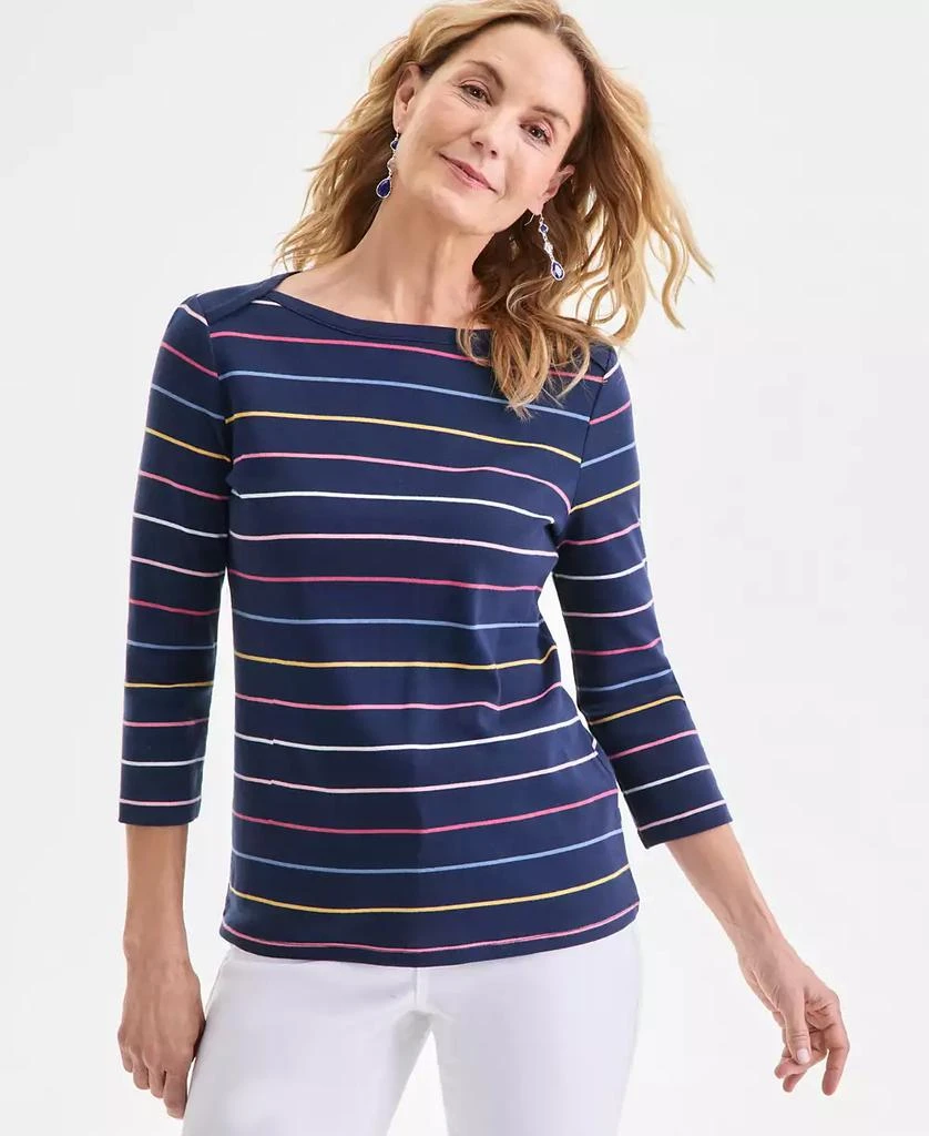 Style
Co Petite Pima Candy Boat Neck Pinstripe Top, Macy
s Exclusive