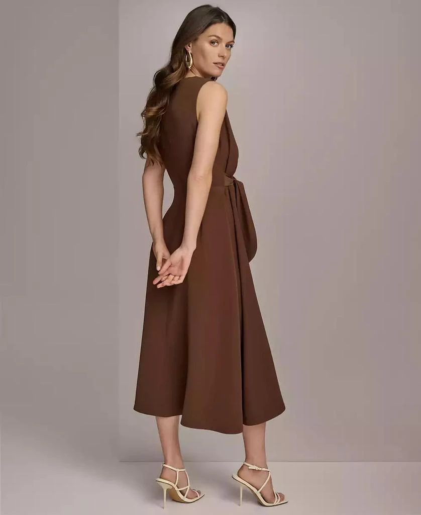 Donna Karan Donna Karan Women's Tie-Waist Keyhole Midi Dress 4