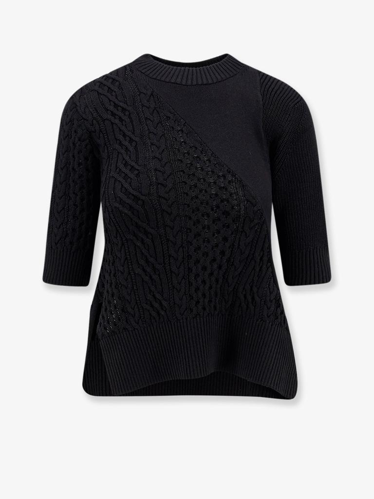 Sacai Cotton blend asymmetrical sweater