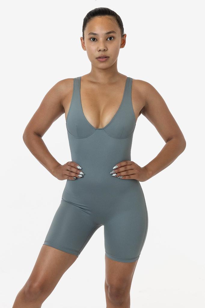 Los Angeles Apparel RPL352 - Poly Interlock Bra Tank Workout One-Piece
