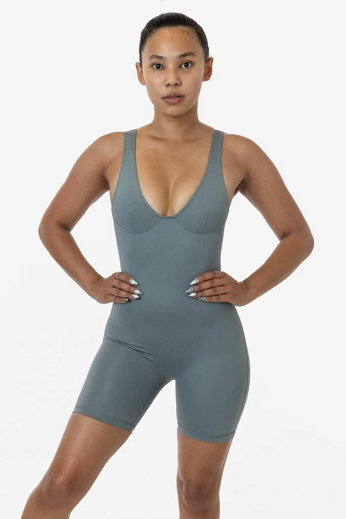 Los Angeles Apparel RPL352 - Poly Interlock Bra Tank Workout One-Piece 1