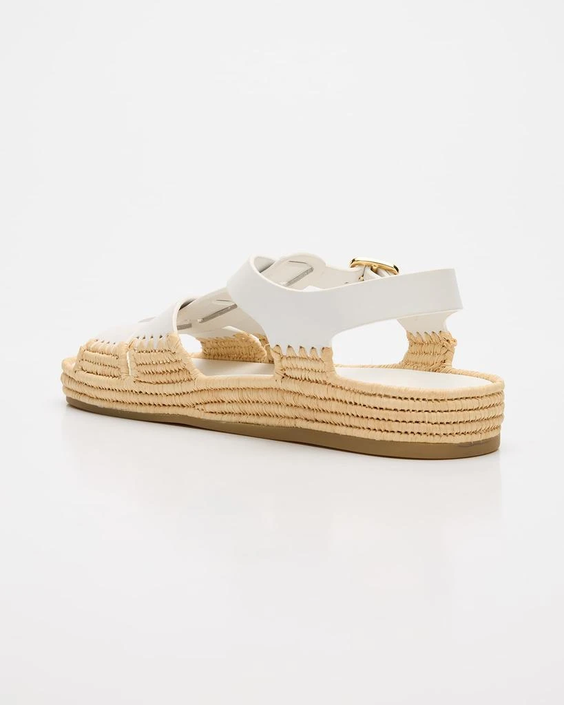 Prada Leather Fisherman Espadrille Sandals 5
