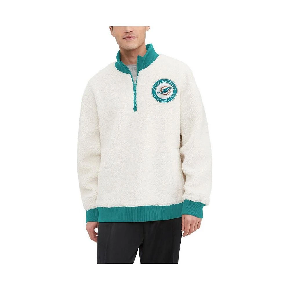 Tommy Hilfiger Men's Cream Miami Dolphins Jordan Sherpa Quarter-Zip Sweatshirt 1