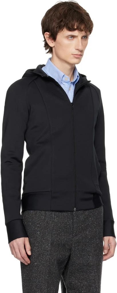 Valentino Black Neoprene Embossed VLogo Hoodie 2