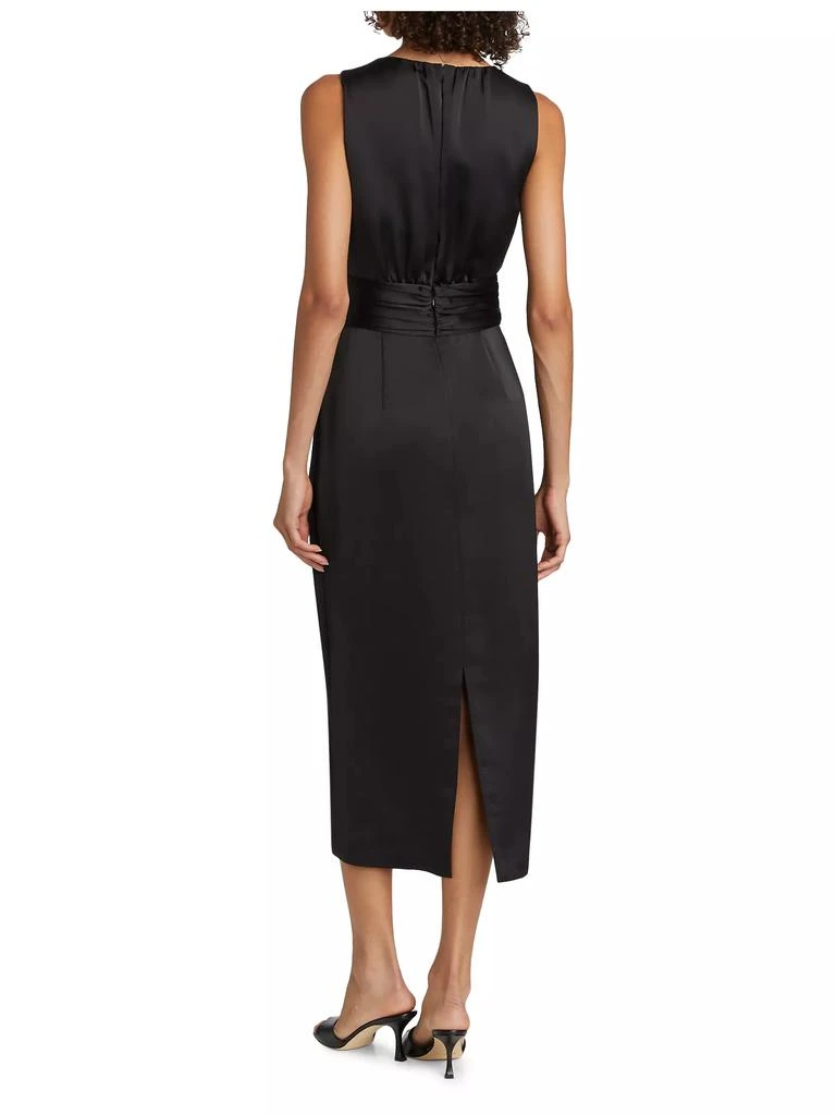 Ramy Brook Talon Satin Plunge Midi-Dress 5