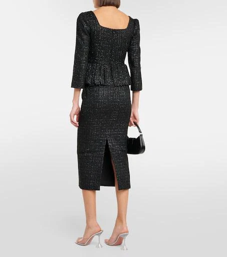 Self Portrait Peplum bouclé midi dress 3