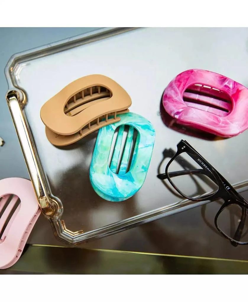 Headbands of Hope Large Oval Hair Clip Set of 2 – Soft Pink + Pink Marble 3