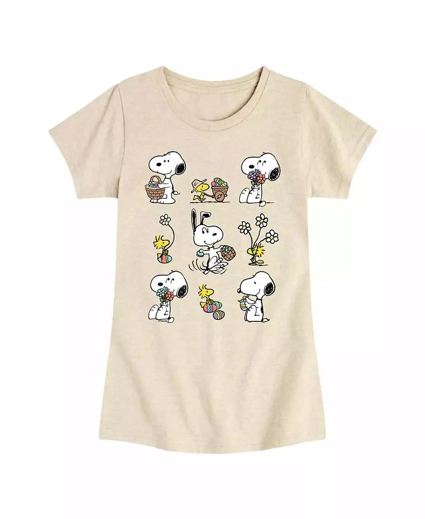 Peanuts Big Girls Snoopy Easter Graphic Short Sleeve T-Shirt 1