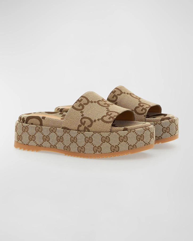 Gucci Angelina GG Canvas Flatform Slide Sandals 2
