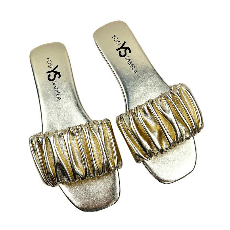 Yosi Samra Naomi Ruched Sandal In Gold