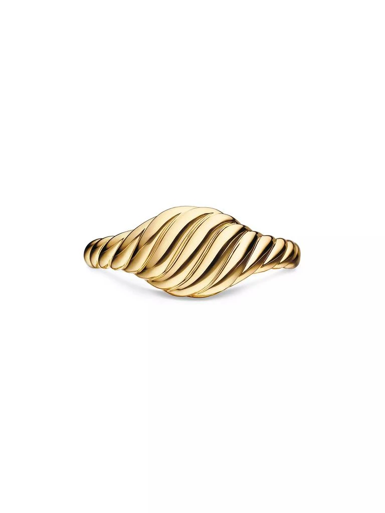 David Yurman Sculpted Cable Micro Pinky Ring In 18K Yellow Gold 5