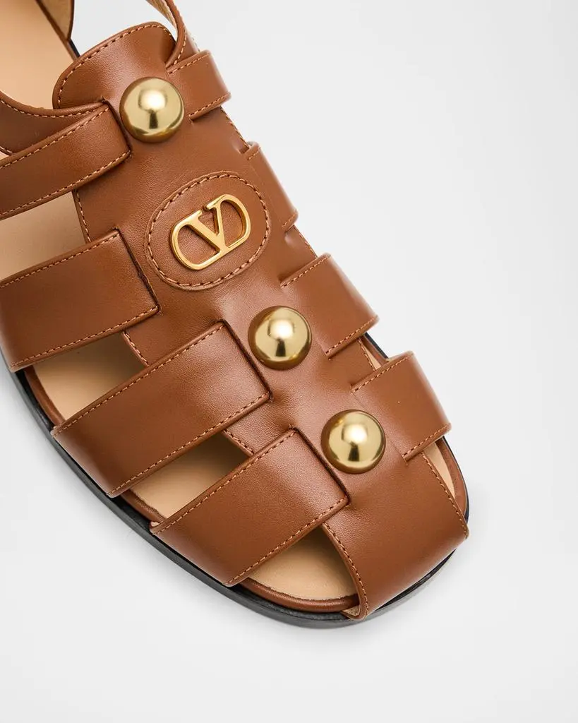 Valentino VLogo Stud Leather Fisherman Sandals 5
