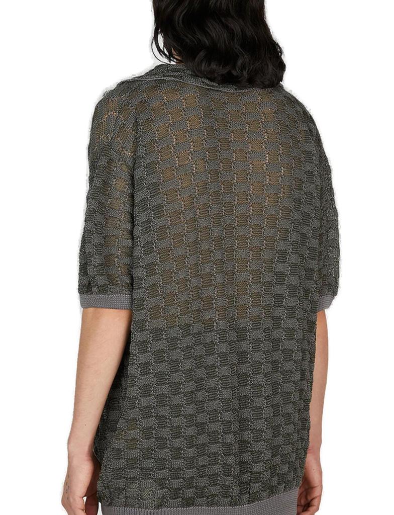 Isa Boulder Isa Boulder Basket Weave Knitted Polo Shirt
