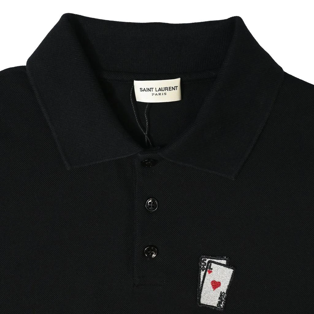 Yves Saint Laurent Playing Card Polo Shirt in Black Cotton 3
