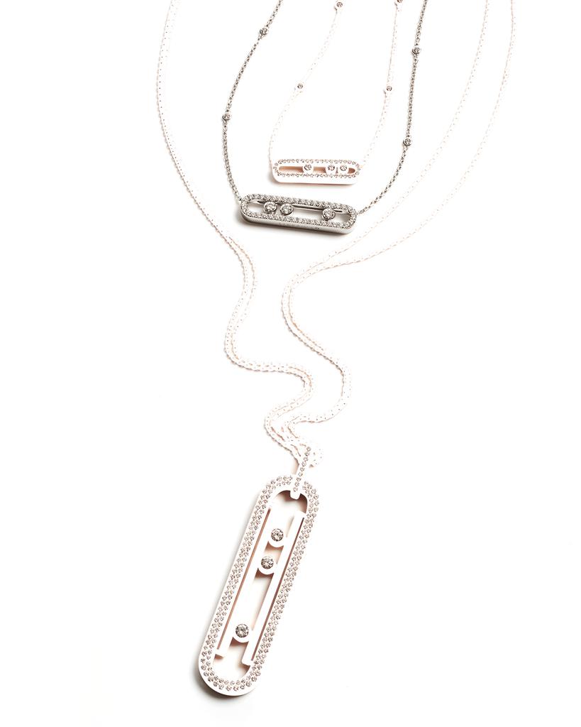 Messika Baby Move 18K Rose Gold Diamond Pave Necklace
