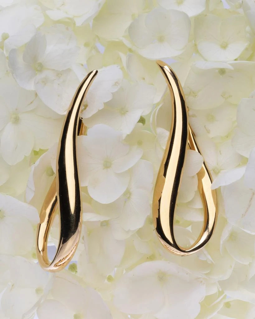 Lisa Nik Golden Dreams 18K Yellow Gold Elongated Wavy Hoop Earrings 3