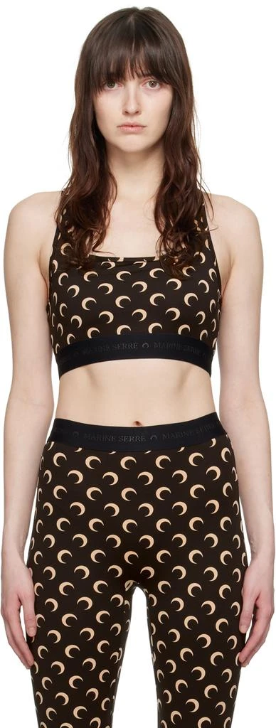 MARINE SERRE Black All Over Moon Bra 1