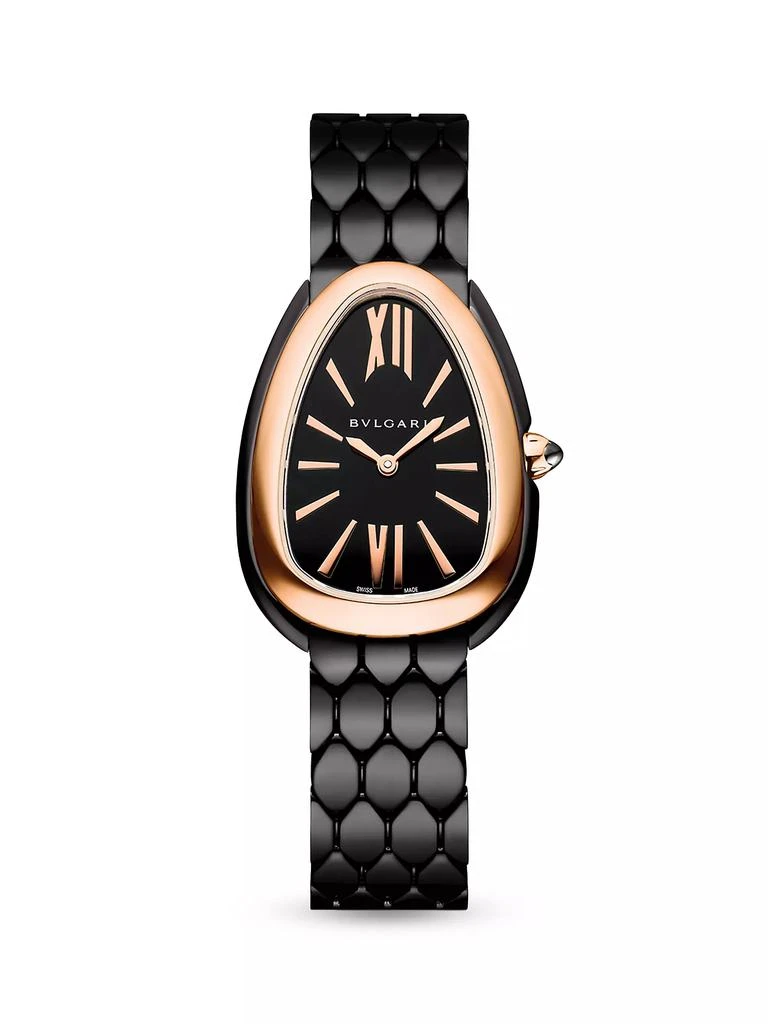 BVLGARI Serpenti Seduttori Stainless Steel & 18K Rose Gold Bracelet Watch 1