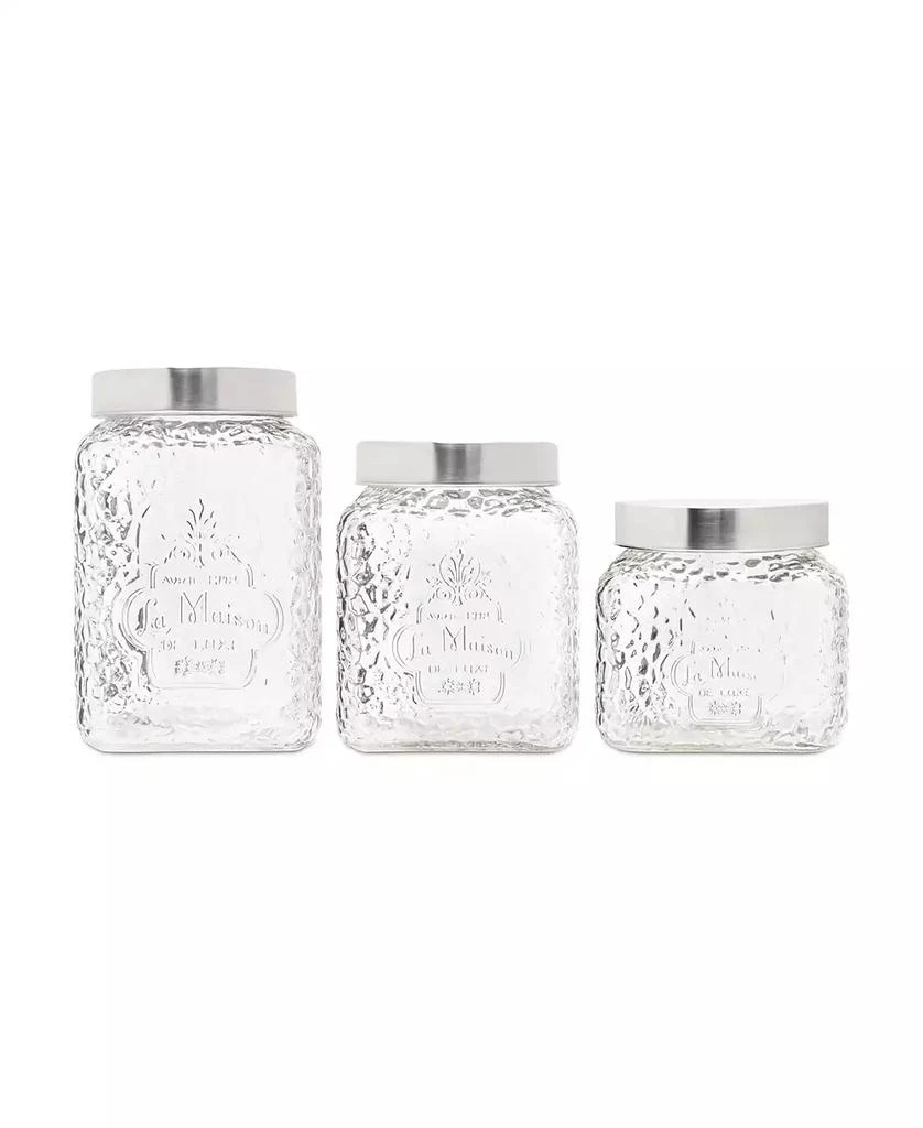 American Atelier La Maison Hammered Glass Canisters Set, 3 Piece 1