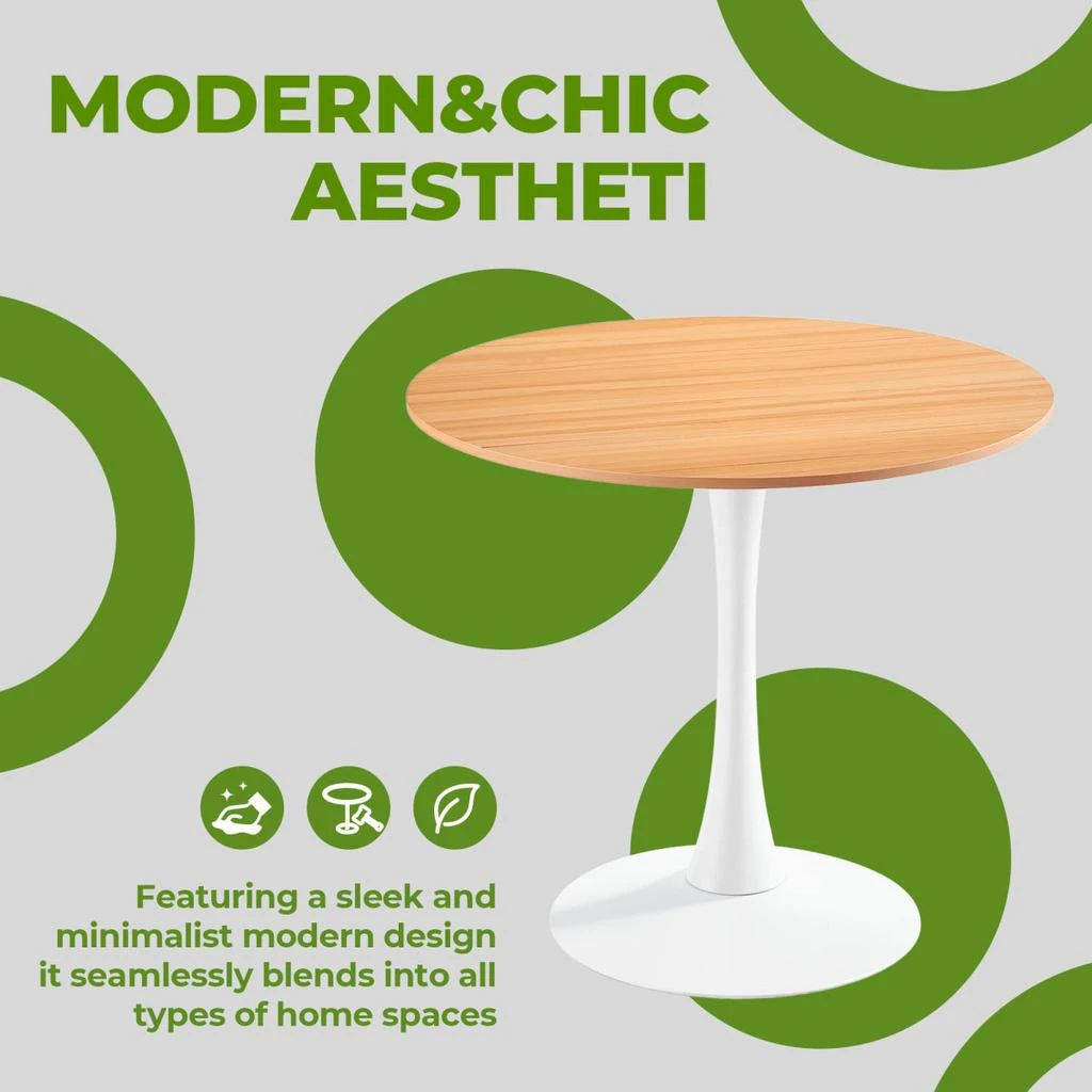 Streamdale Furniture Streamdale 31.5" Oak Tulip Dining Table (Seats 2-4) 5