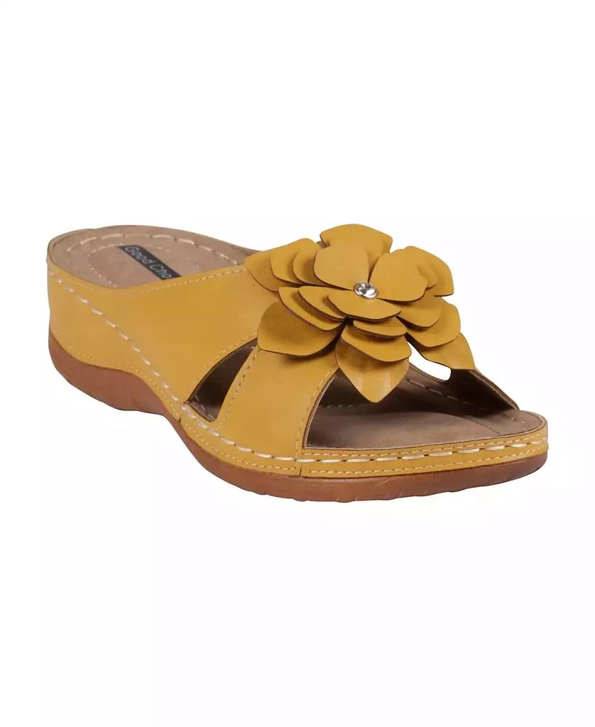 GC Shoes Women's Joy Flower Rosette Comfort Sandals 1