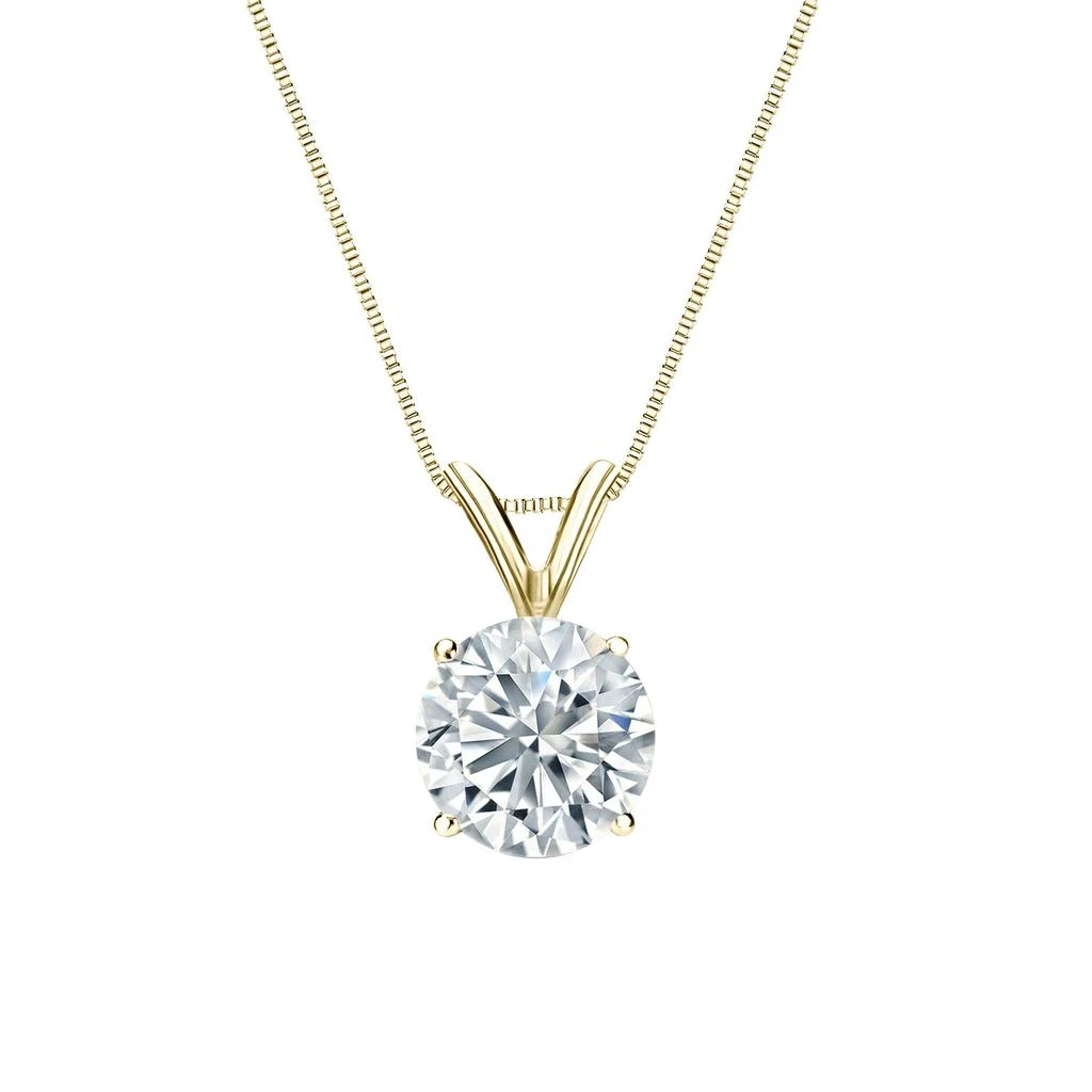 Sabrina Designs Lab Grown Diamonds 14K Gold Lab Grown Diamond Round Classic Solitaire Pendant 3.00CT