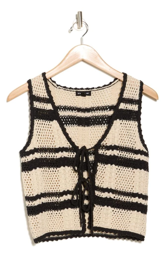 Blu Pepper Tie Front Open Knit Top 3
