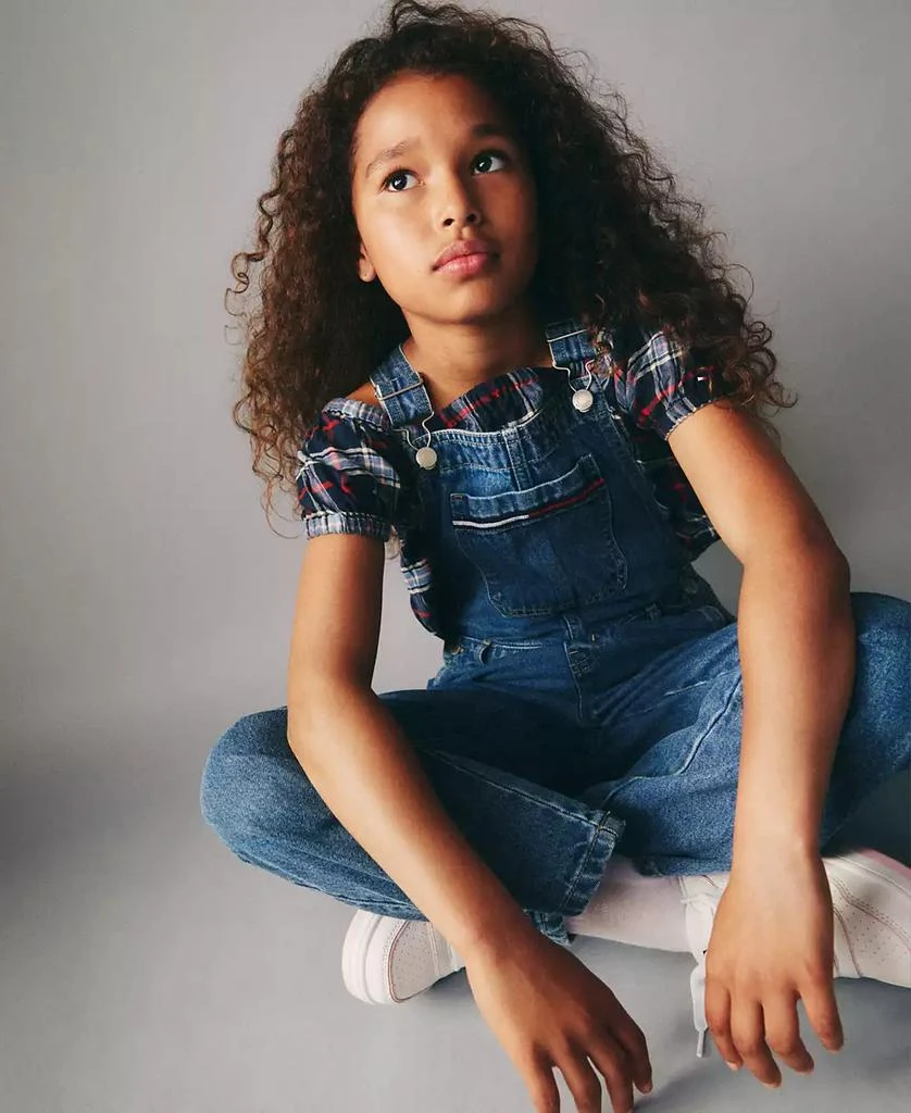 Tommy Hilfiger Big Girls Denim Wide Leg Overall 4