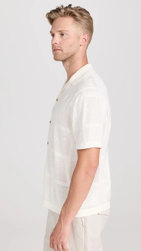 Vince Patchwork Pointelle Button Down Sweater 3