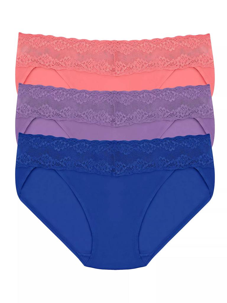 Natori Bliss Perfection Lace Trim One Size Bikini Brief 3-Pack