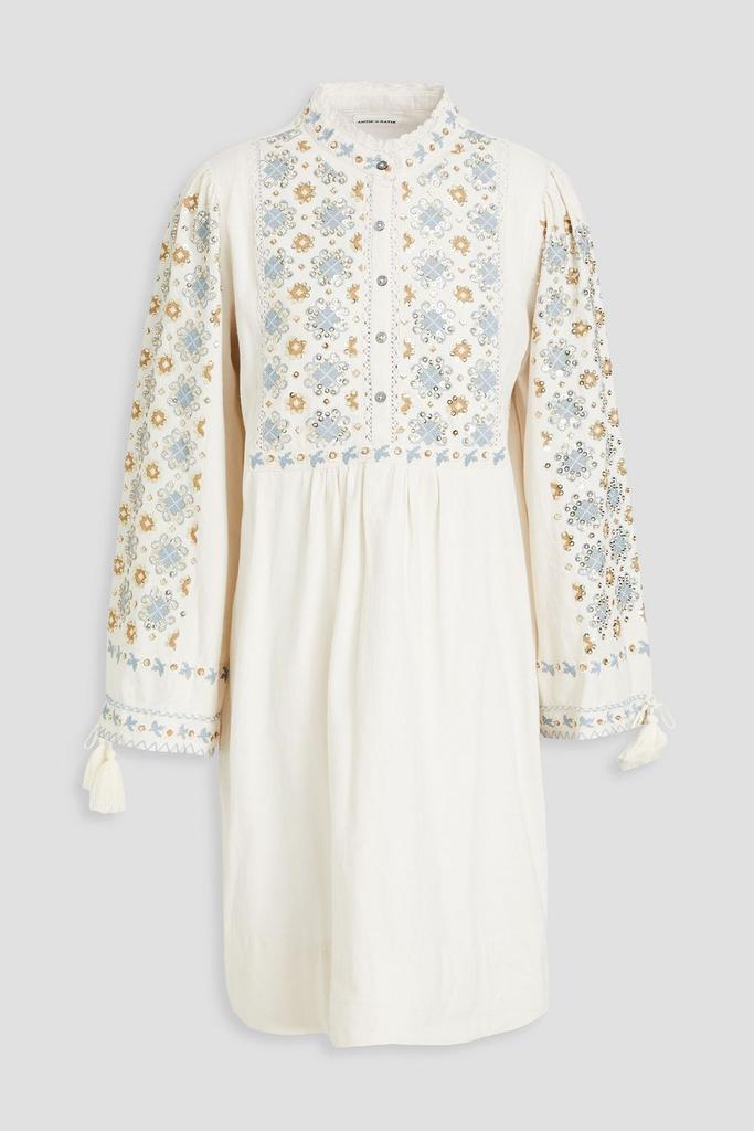 ANTIK BATIK Joana embellished cotton mini dress
