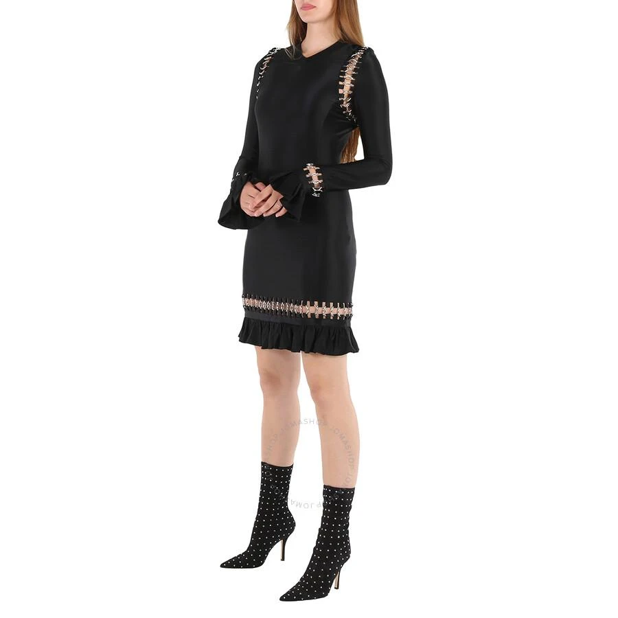 Burberry Ladies Black Ring Pierced Stretch Jersey Mini Dress 3