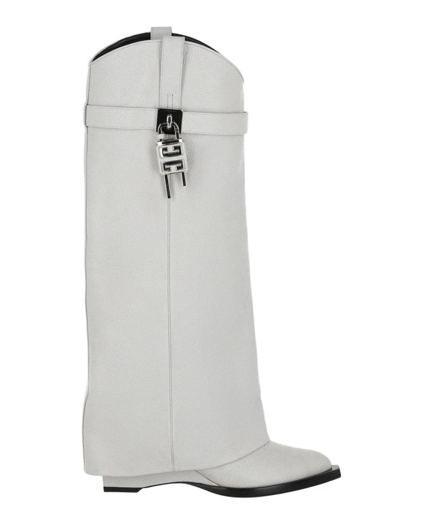 Givenchy Shark Lock Cowboy Boots In Aged Leather 1