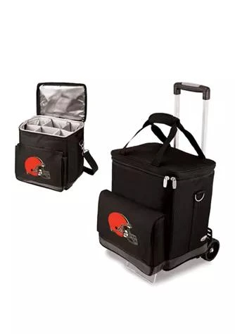 Heritage Nfl Cleveland Browns Cellar 6 Bottle Wine Carrier Cooler Tote With Trolley