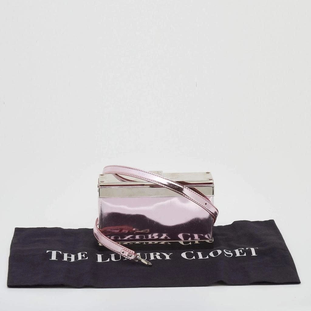 Giuseppe Zanotti Giuseppe Zanotti Metallic Pink Patent Leather And Metal Box Crossbody Bag 9