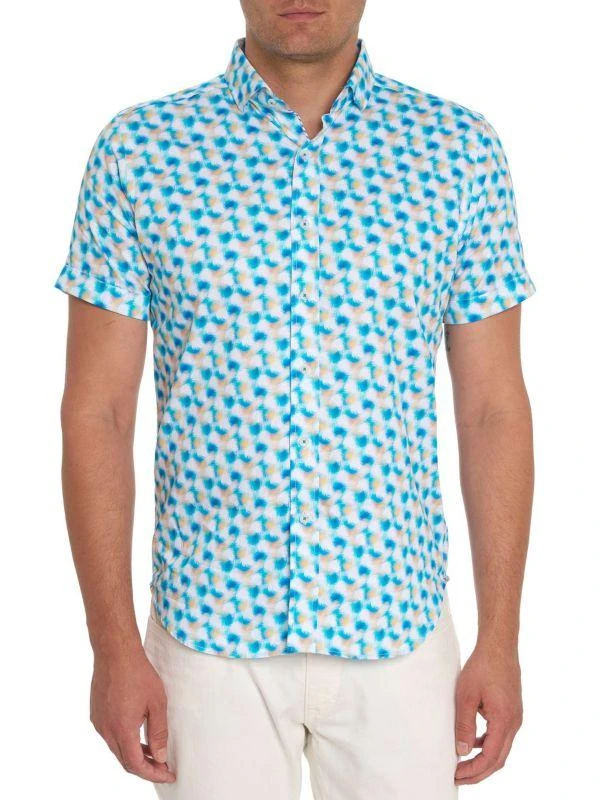 Robert Graham Hewlett Short Sleeve Abstract Button Down Shirt 1