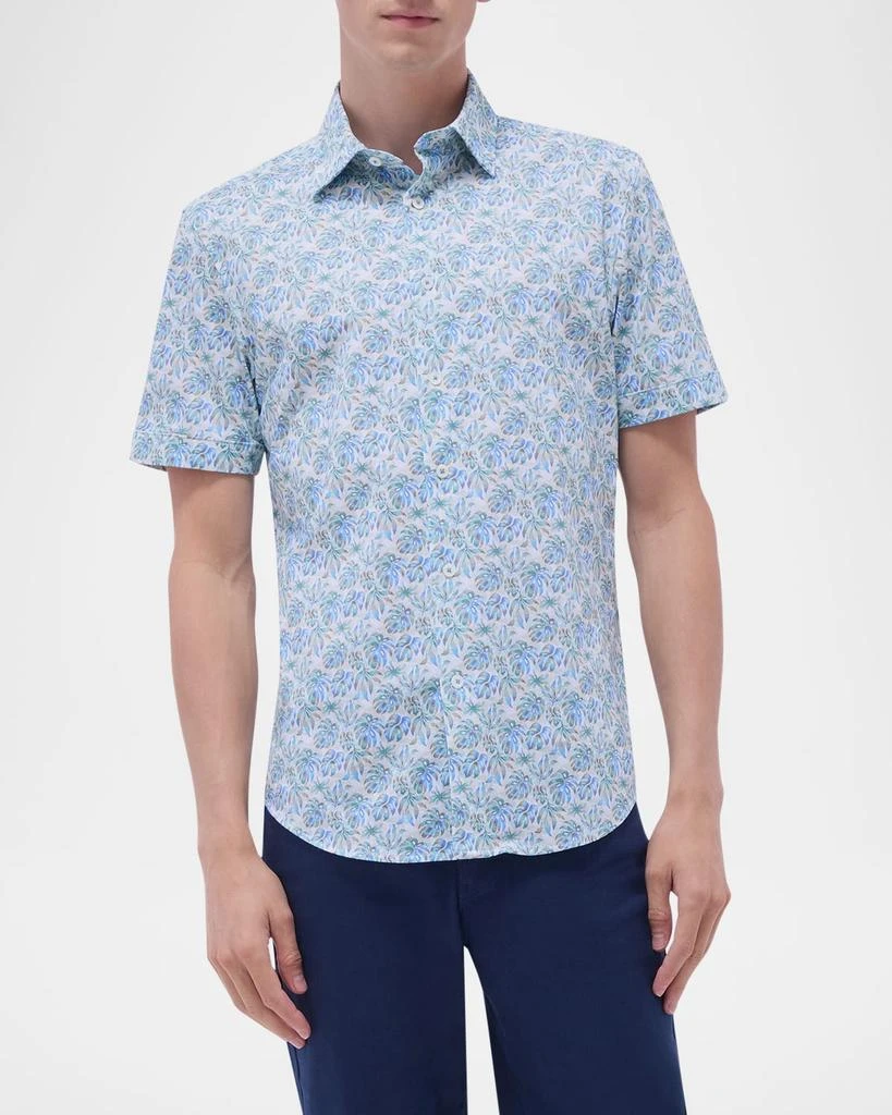 BUGATCHI Men's Miles OoohCotton Palm Short-Sleeve Shirt 4