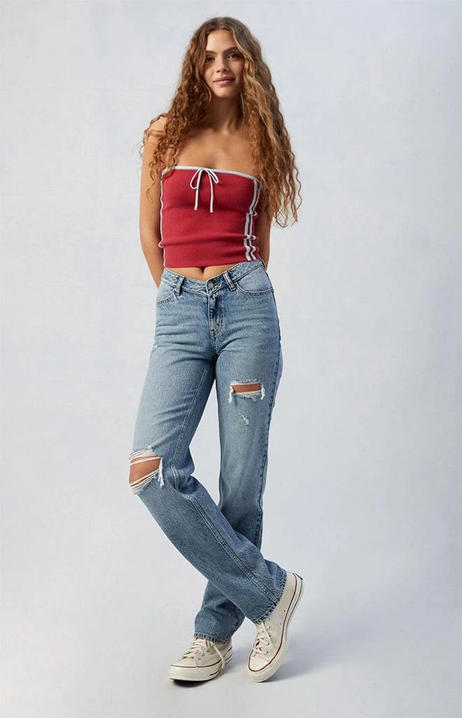PacSun Medium Indigo Ripped V Dip '90s Boyfriend Jeans 2