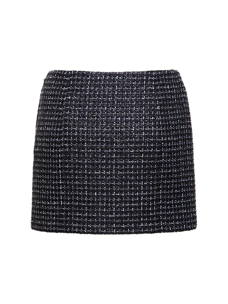Alessandra Rich Sequined Tweed Low Waist Mini Skirt 4